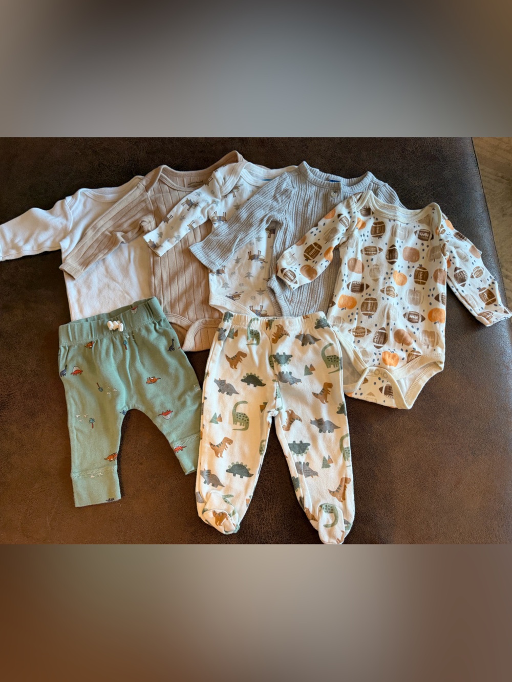5-Pack Long Sleeve Bodysuits and 2-Pack Pants in Various Prints